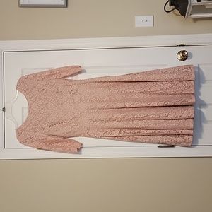 Sangria a-line, lace dress.  Size 10, pink floral lace